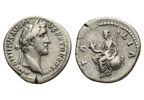 Antoninus Pius - denarius  ITALIA ZELDZAAM (F2407)