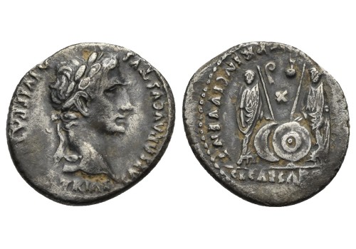 Augustus - denarius Caius en Lucius zeldzame uitgave met X (F2410)