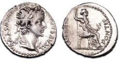 Tiberius - denarius Tribute Penny Bijbelse munt (F2493)
