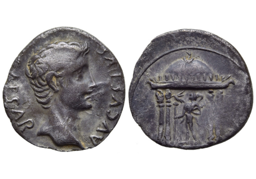 Augustus - denarius TEMPEL van MARS historisch (F24109)