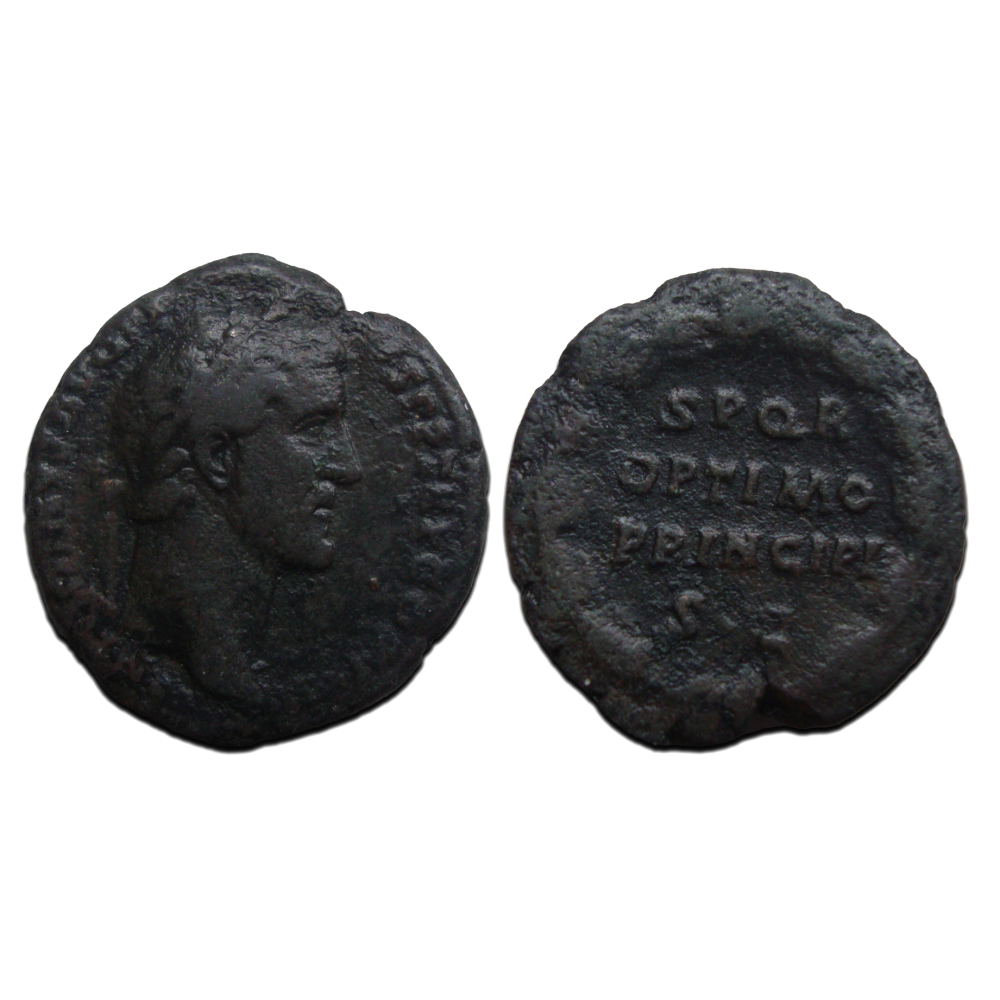 Pius Rutumo Antoninus Pius - SPQR As (F2487) - As OPTIMO PRINCIPI | RomanCoinShop.com