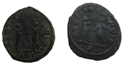 2 romeinse munten: Aurelianus en Probus (F2496)