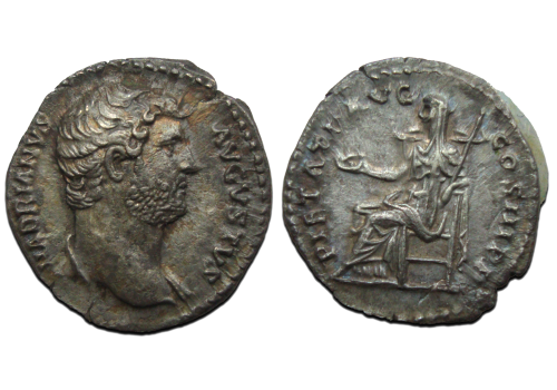 Hadrianus  -  denarius PIETATE zeldzaam en prachtig! (A09)