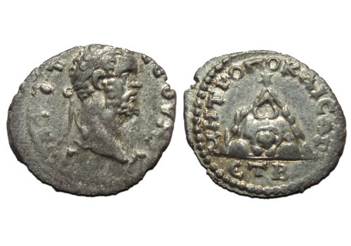 Septimius Severus - Drachme met vulkaan, zeldzaam (JA23102)