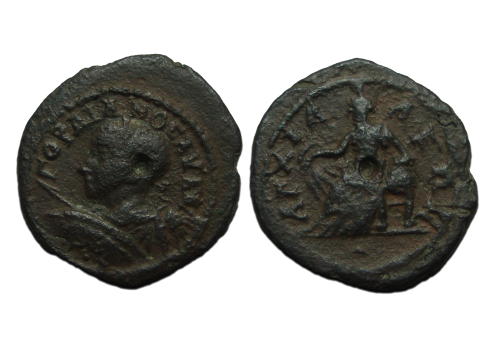Gordianus III - Keizer met speer en schild, zeldzaam (JA2394) Gordianus III - Keizer met speer en schild, zeldzaam (JA2394)