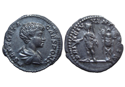 Geta - denarius de prins van de jeugd (JA2479)