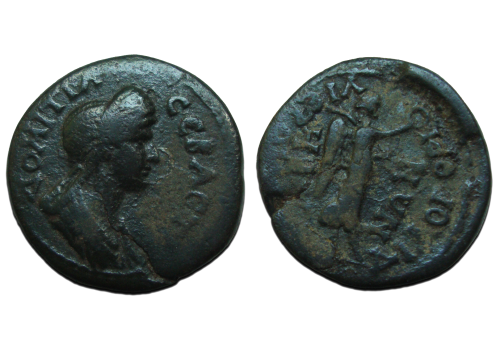Domitia - wife of Domitian Nike, RARE (JUL2301)