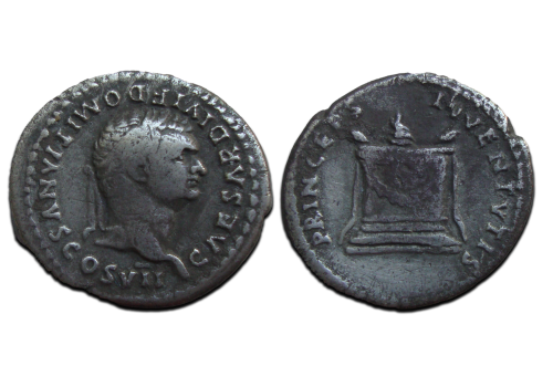 Domitian - denarius Princeps Ivventvtis Altar (JUL2325)