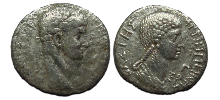 Nero - Tetradrachme met Agrippina II zeldzaam! (JUL2361)