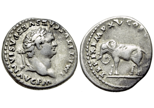 Titus - denarius Elephant! (JUL2362)