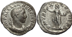 Severus Alexander - denarius Sol met globus (JUN2301)