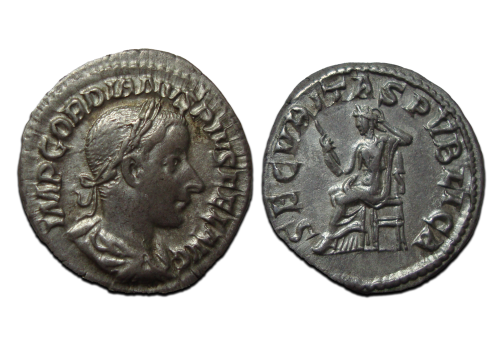 Gordianus III- denarius SECVRITAS ZELDZAAM! (JUN23103) Gordianus III- denarius SECVRITAS ZELDZAAM! (JUN23103)