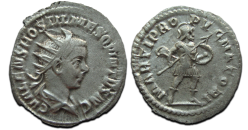 Hostilianus - denarius MARS zeldzaam (JUN2314)