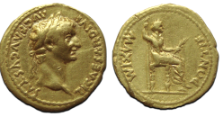 Tiberius - GOUDEN Aureus Tribute Penny Bijbelse munt Nederlandse bodemvondst!  (AP2250)