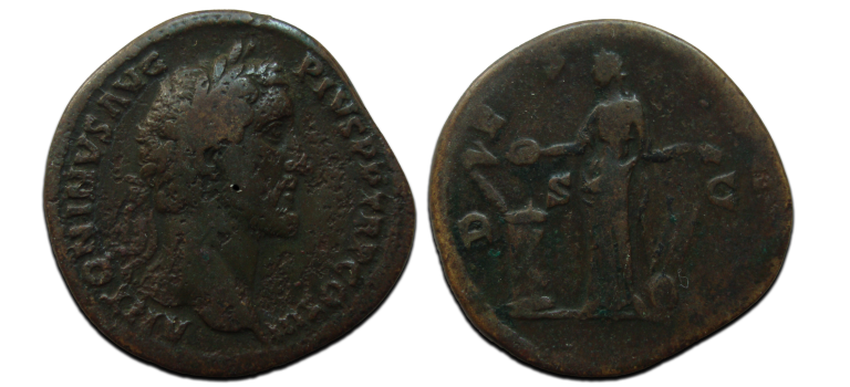 Antoninus Pius- SALVS DES IIII sestertius! (JUN2333)