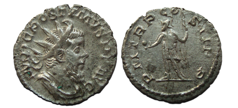 Postumus - keizer met globus (JUN2343)