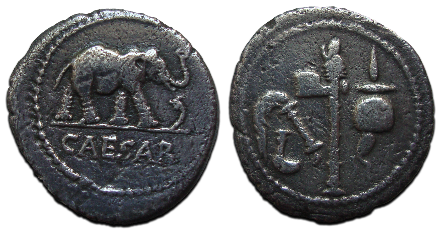 Roman Republic (Imperatorial). Julius Caesar. AR Denarius, - Catawiki