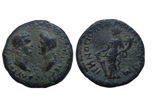 Domitianus - met zijn vrouw Domitia, zeldzaam (JUN2380)