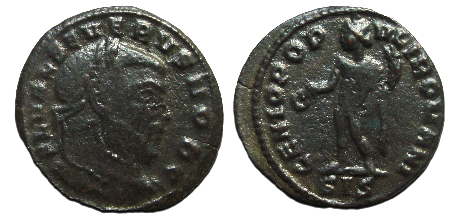 Severus II - quarter follis rare! (MA2303) - Genio Populi FL VAL