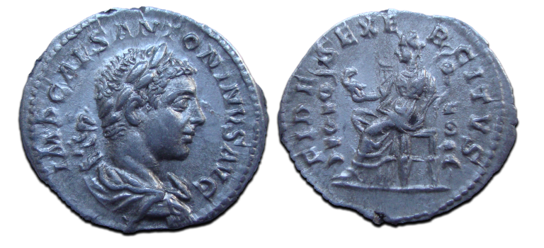 Elagabalus - FIDES EXERCITVS denarius  (MA2307)