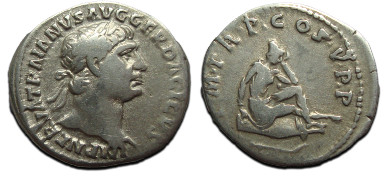 Trajanus - denarius rouwende Dacier (MA22103)