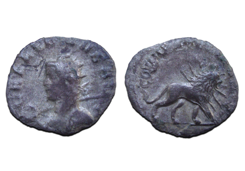 Gallienus -  Praetoriaanse leeuw! legioensmunt, zeldzame buste met speer! (MA2319)