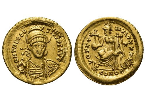 Theodosius II - SOLIDUS GOUD Constantinopolis (MA2257)