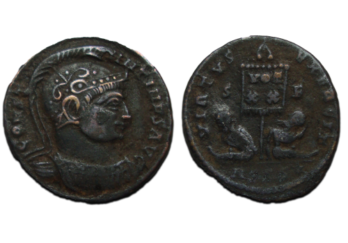 Constantine - with helmet VIRTVS EXERCITVS  rare (MA2338)