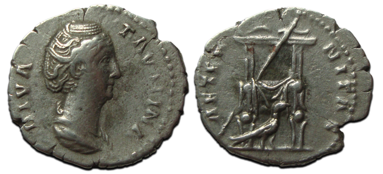 Faustina I - denarius AETERNITAS scarce (MA2354)