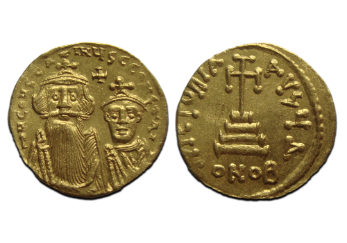 Constans II -  Gold solidus with his son! (MA24115)