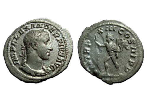Severus Alexander - denarius Sol met zweep (MA2441)