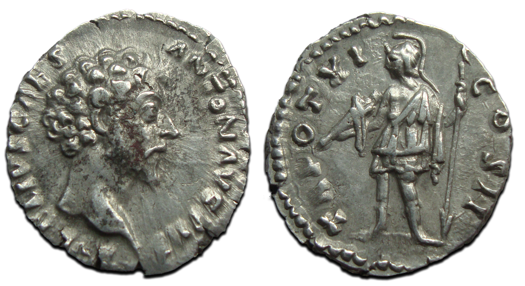Marcus Aurelius - denarius VIRTUS (MA2445) - Virtus TR POT XI