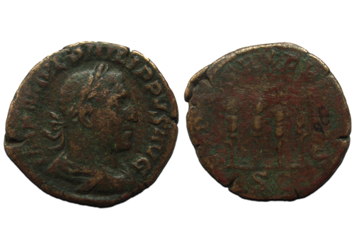 Philippus I - Sestertius 4 Standaards (ME2312) Philippus I - Sestertius 4 Standaards (ME2312)