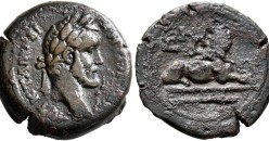 Antoninus Pius  - Obol met SFINX! (ME2439)