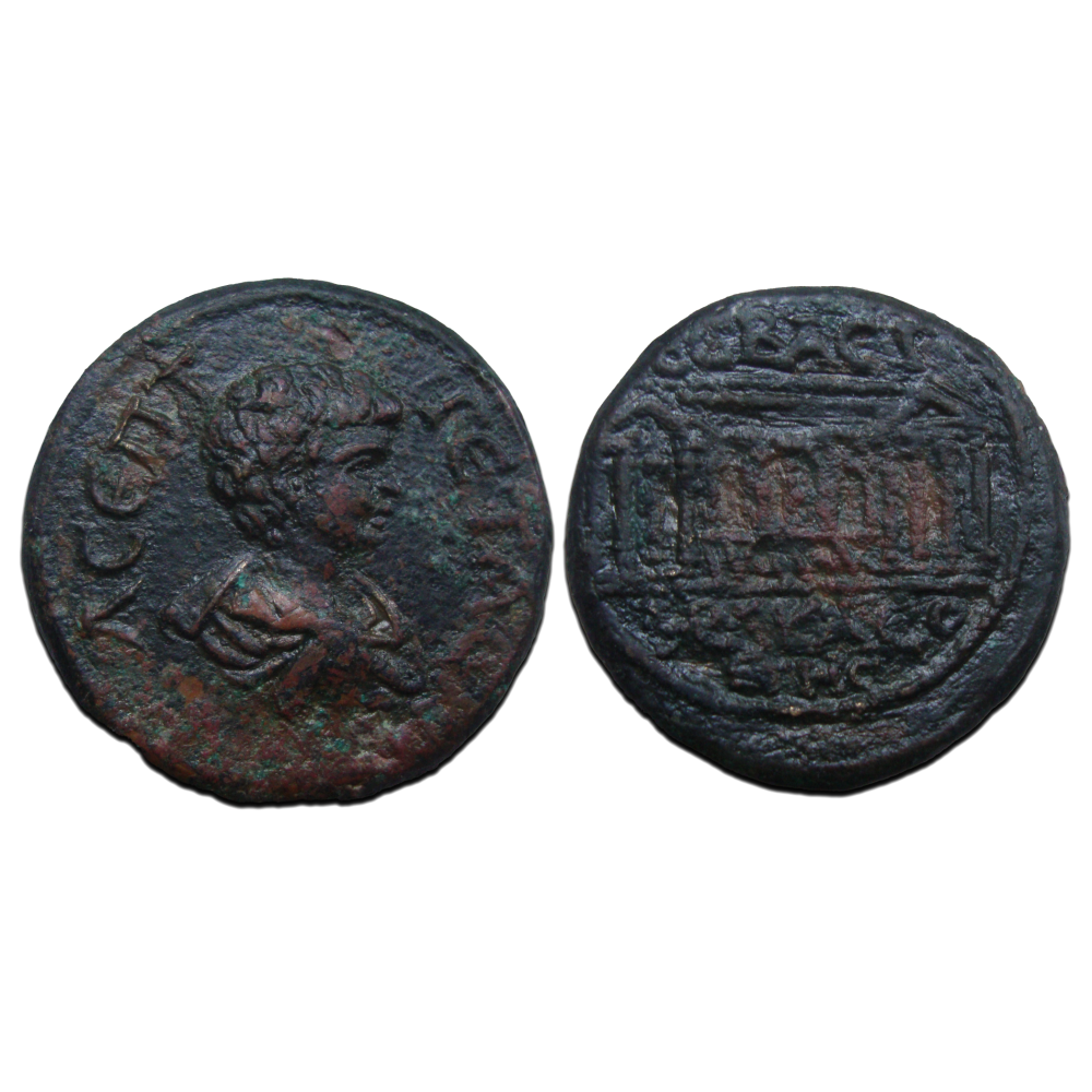 Geta Roman Geta - temple of Heracles very rare! (O2302) - Sebastopolis Heracles ...