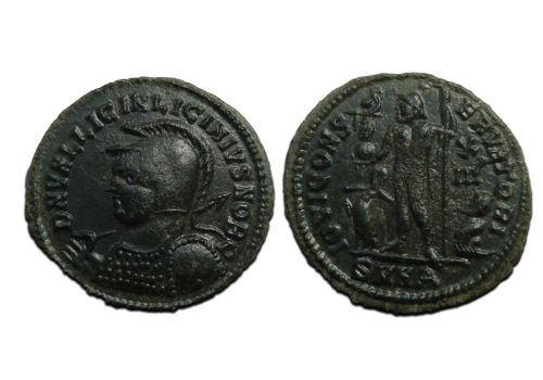 Licinius II - caesar met hem, schild en speer!  (O23100)