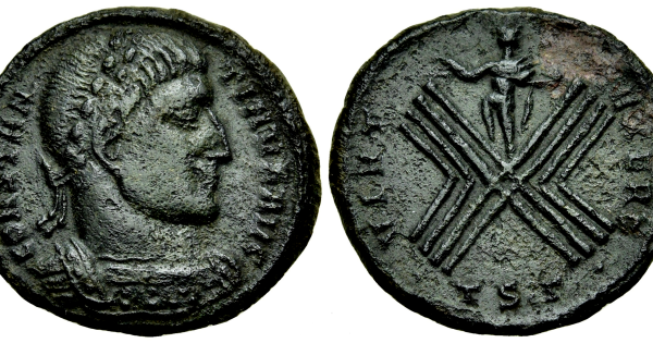 Constantine I - Roman camp RARE (O2326) - roman camp follis ...
