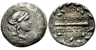 Griekse munten - zilveren tetradrachme met Macedonisch schild! (O2327)