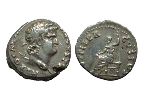 Nero - denarius Jupiter Rare! (O2358)