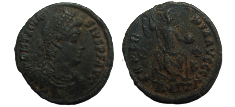 Theodosius I - Constantinople op troon schaars (02362)