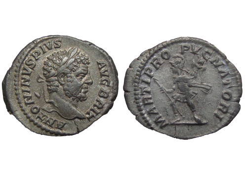 Caracalla-  Denarius Mars , nice portrait! (S2350)
