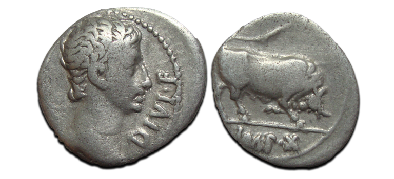 Augustus - denarius stier (S2385)