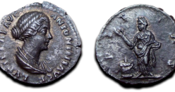 Lucilla - denarius PIETAS, dochter van Marcus Aurelius (AU1612)