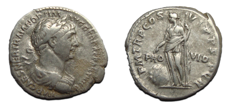 Trajanus- denarius Providentia zeldzame buste! (AU2279)