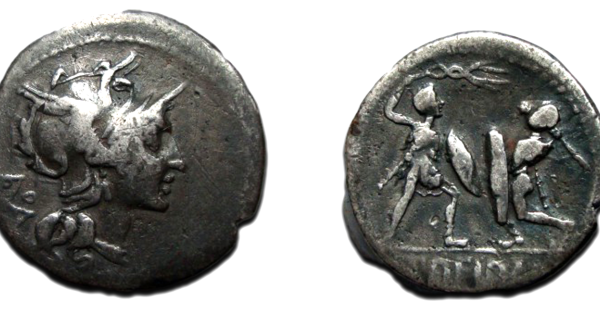 Roman republic - denarius Gladiator fight 113-112 BC (JUL2294 ...