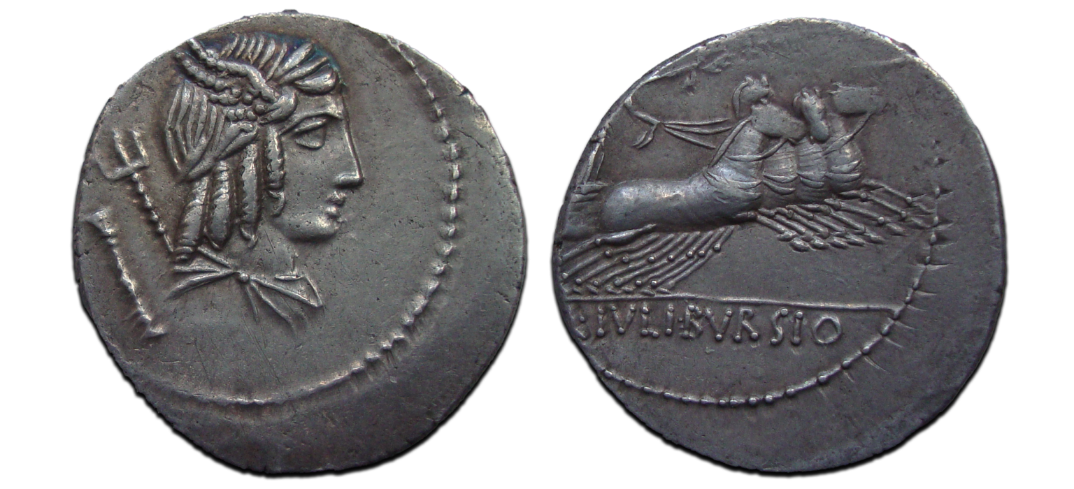 Roman republic - denarius Julius Bursio 85 BC (S2329) - denarius Julius ...