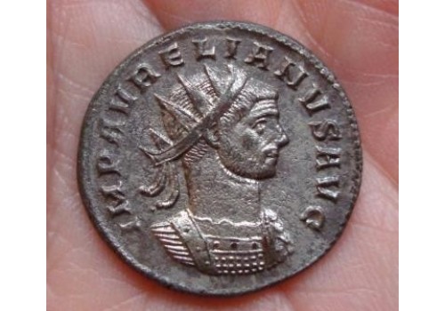 Aurelianus -  Verzilverd ORIENS mooi portret! (470)