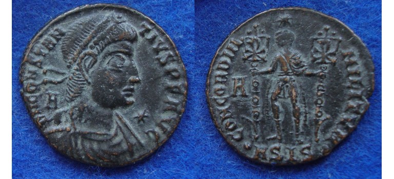 Constantius II - concordia militvm scarce struck by Vetranio  (MA1803)