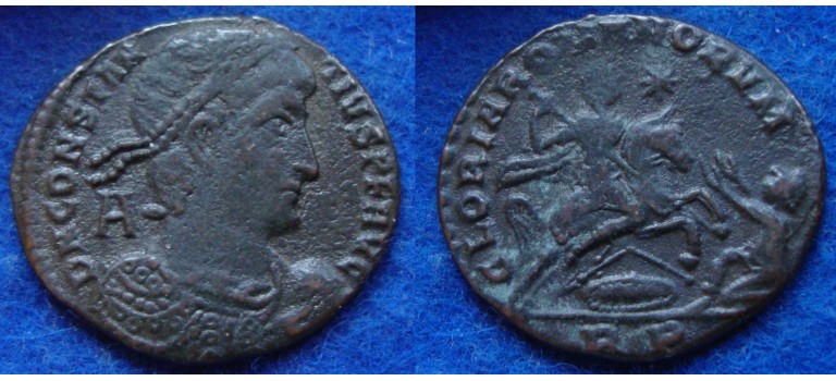 Constantius II - struck under Nepotian! RARE (MA1809)