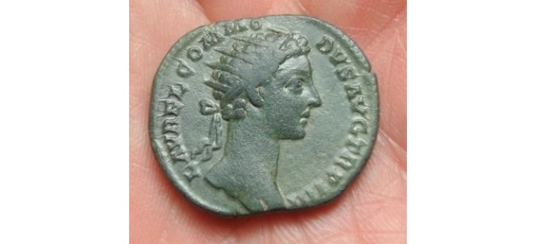 Commodus Dupondius victoria prachtige patina en portret (707)